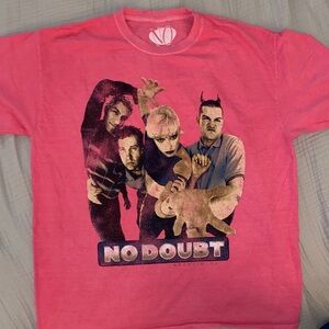 No Doubt Pink Graphic Band T-Shirt NWOT L/XL 100%Cotton
